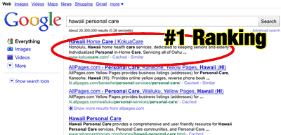 #1 Google Ranking for SEO Client
